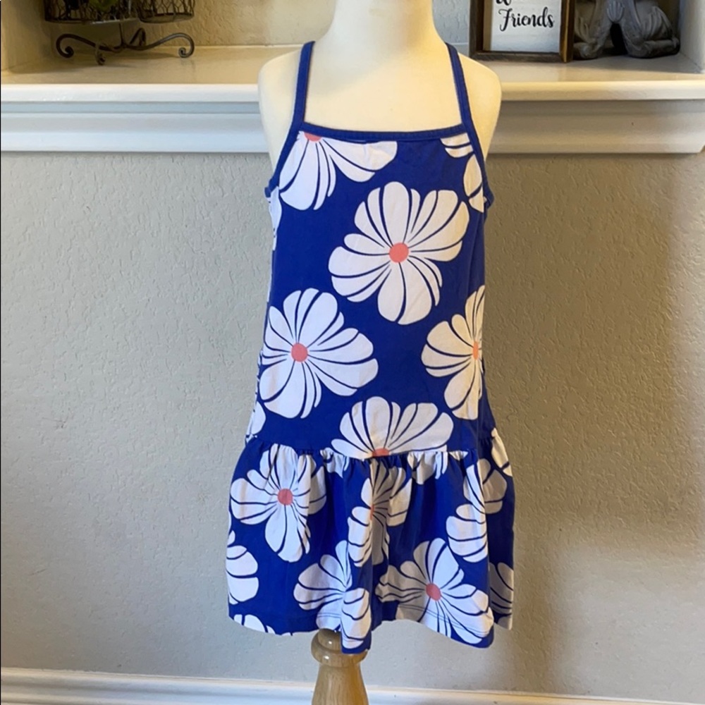 Girls Blue & White Floral Sundress